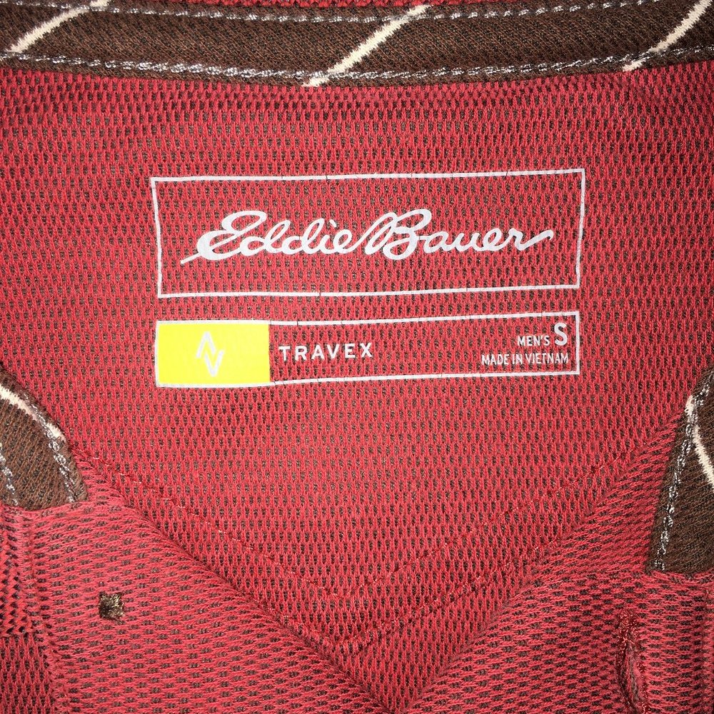 Eddie Bauer Mens S Travex Red Short Sleeve Cotton Blend Pullover Golf Polo Shirt - Picture 5 of 9